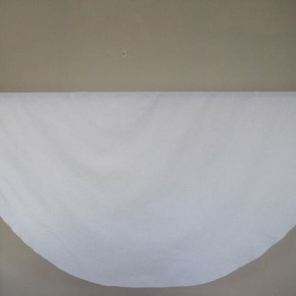 Round Tablecloth Cottage Chic Ivory Cotton 66" - Picture 1 of 4